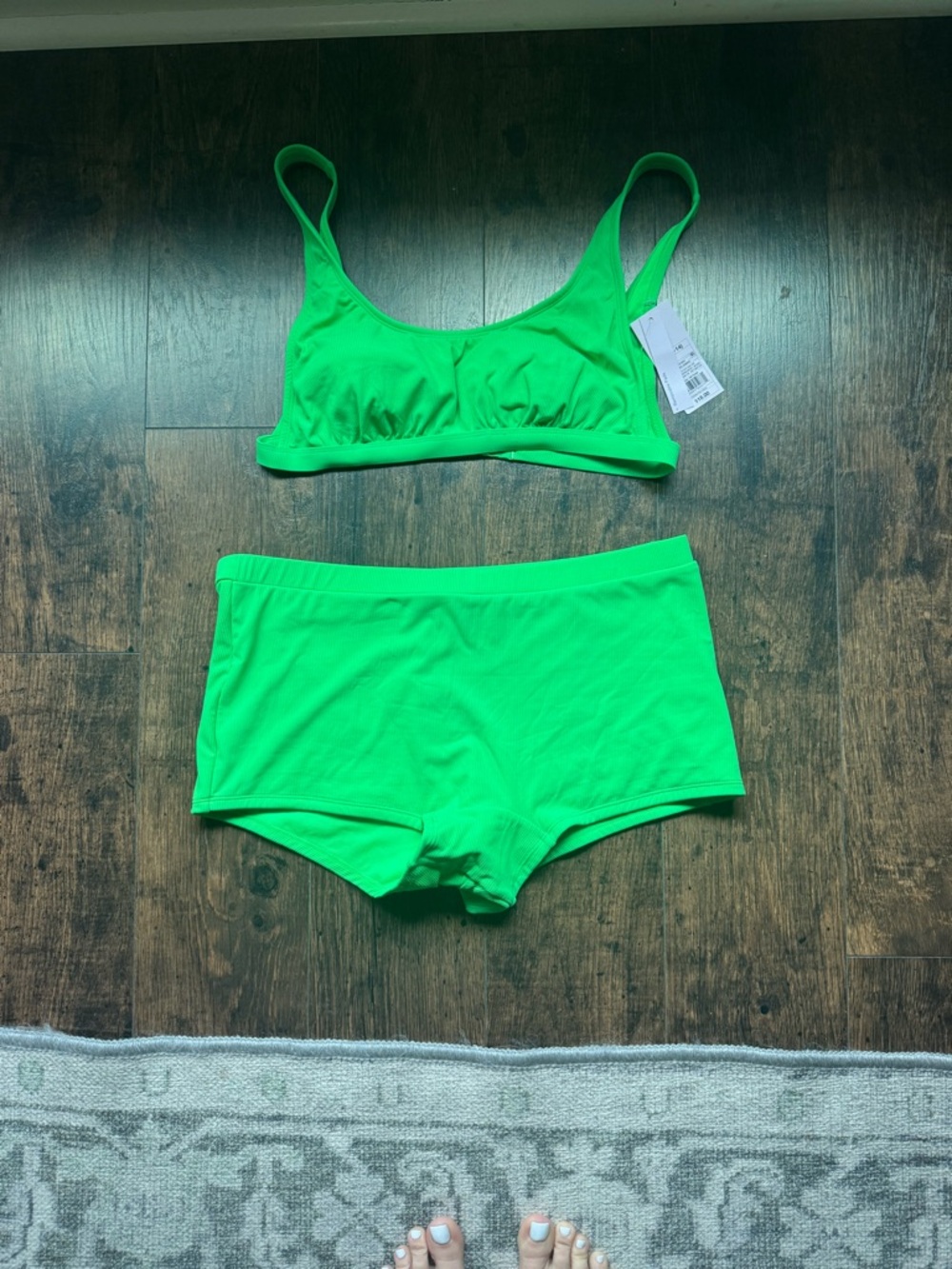wild fable Neon Green Two-Piece Swim Set